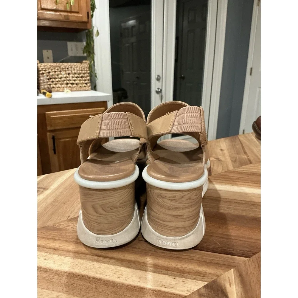 Sorel Joanie III Slingback‎ Sandal Honest Beige/White Womens Size 10.5